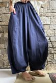 Inga Stretch Poplin Cotton Barrel Pant Navy